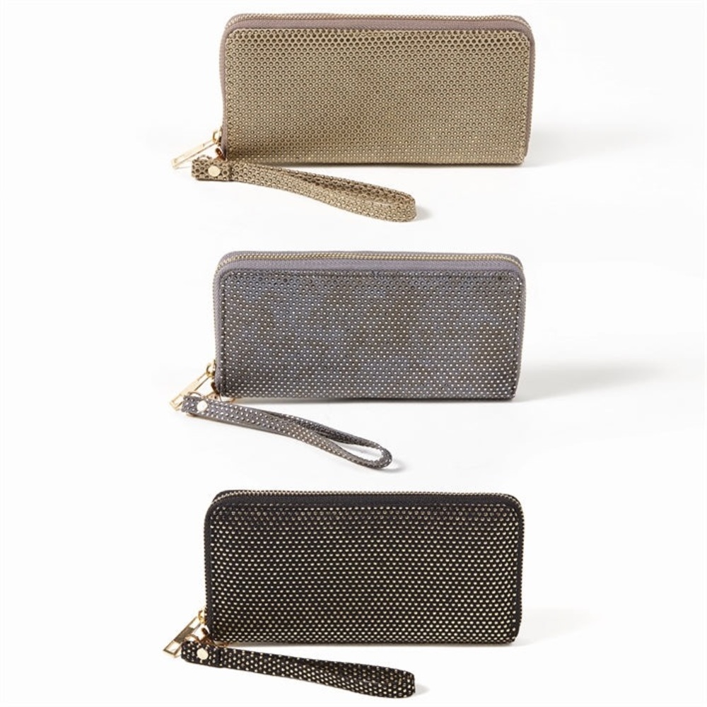 Studded Wallet with Removable Wristlet